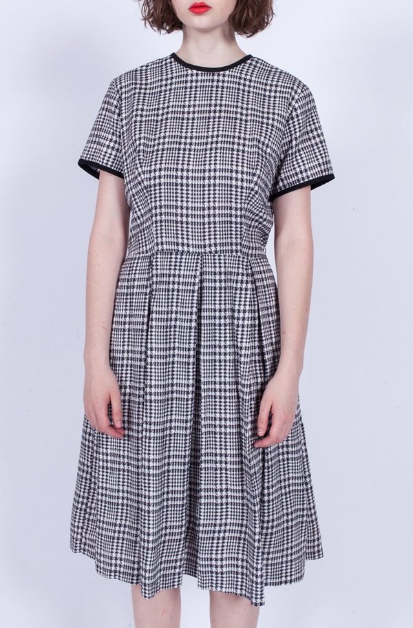 60’s Plaid Full Sleeve Belted Dress