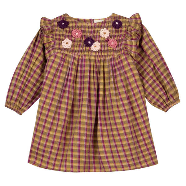 KIDS Bonton Mirtle Swinging London Plaid Dress - Brown
