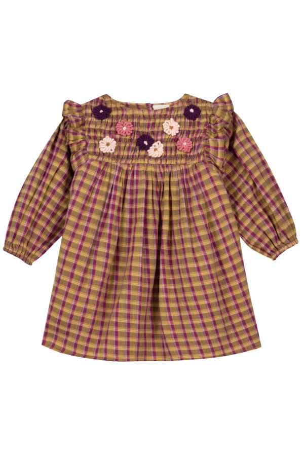 KIDS Bonton Mirtle Swinging London Plaid Dress - Brown