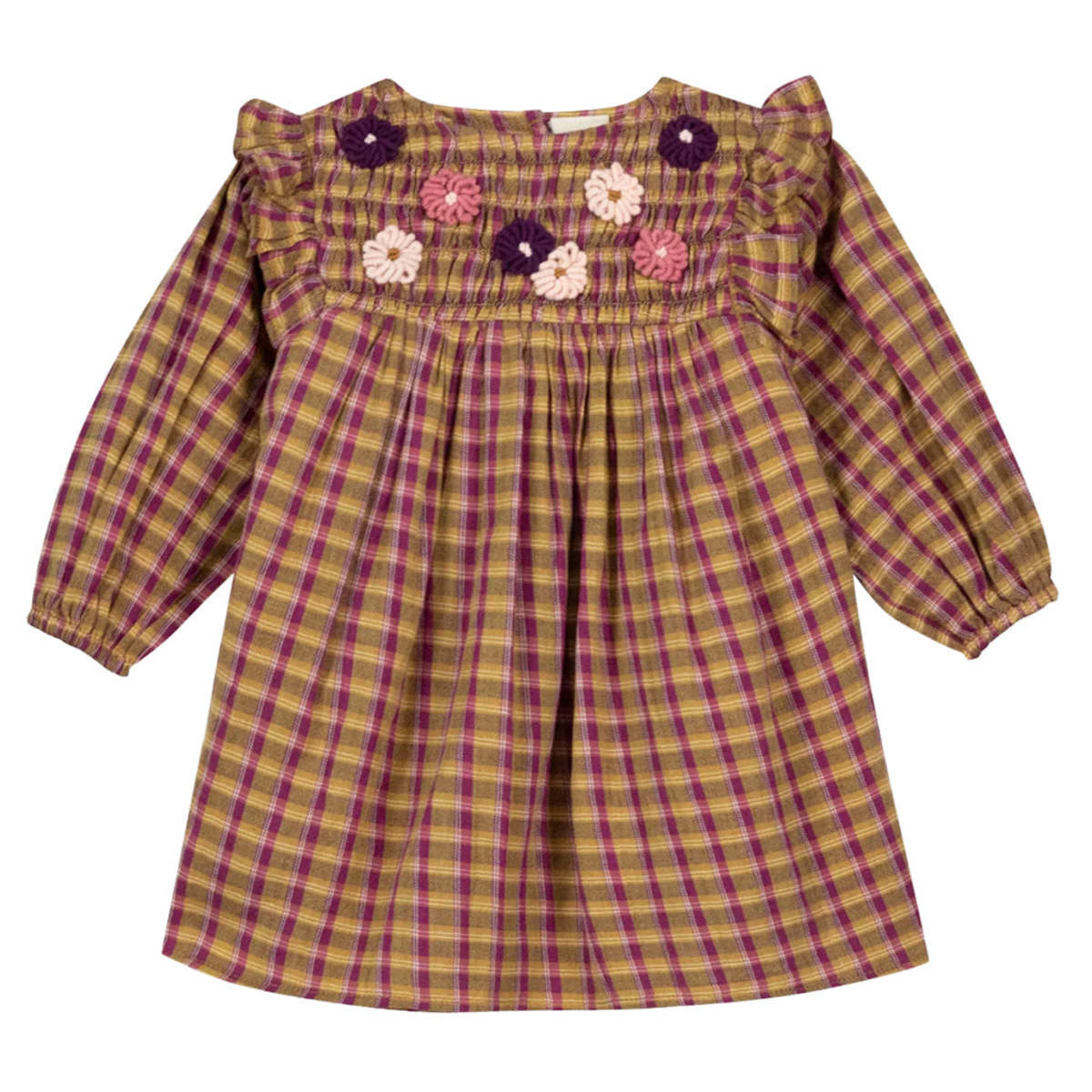 KIDS Bonton Mirtle Swinging London Plaid Dress - Brown - Image 1 of 3