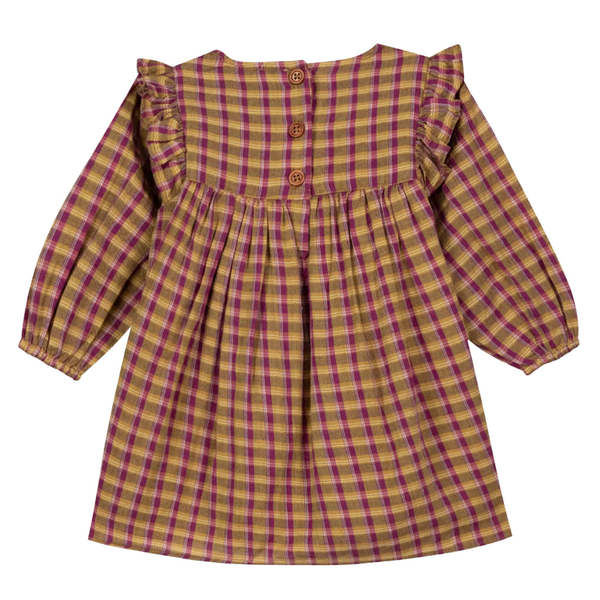 KIDS Bonton Mirtle Swinging London Plaid Dress - Brown