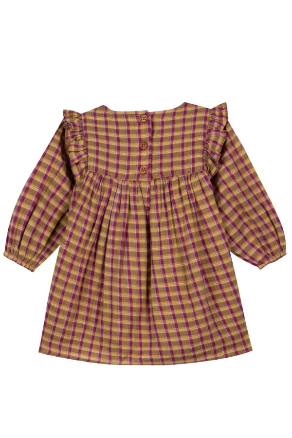 KIDS Bonton Mirtle Swinging London Plaid Dress - Brown