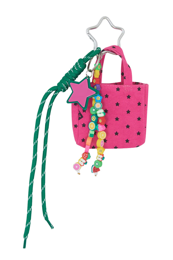 KIDS Bonton Grigri Tote Bag Key Ring - Pink Blush