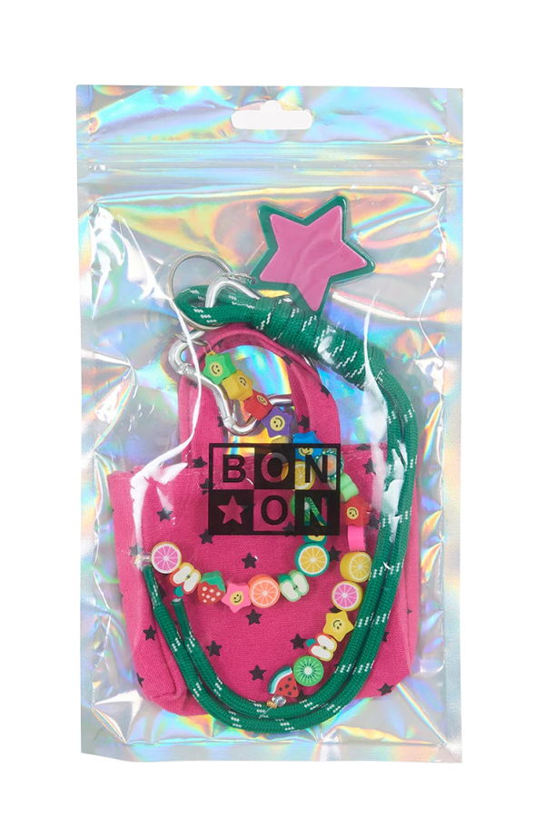 KIDS Bonton Grigri Tote Bag Key Ring - Pink Blush