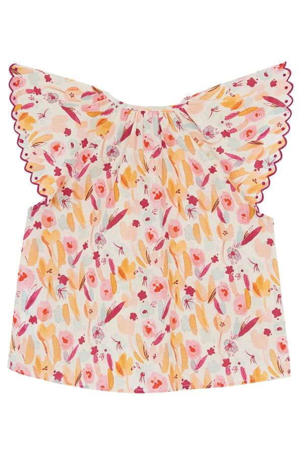 KIDS Bonton Child Nuage Josephine Floral Print Blouse