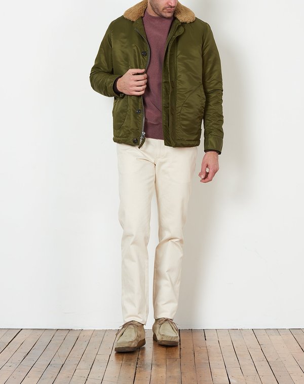 Freemans Sporting Club Shearling Deck Jacket - Olive | Garmentory