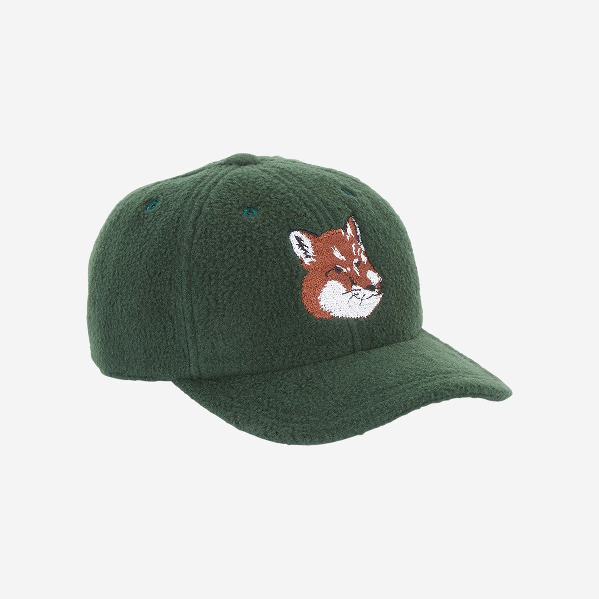 Maison Kitsune☆ SEASONAL FOX FEAD 6P CAP Maison Kitsuné Men's Large Fox Head Embroidery 6P Cap in