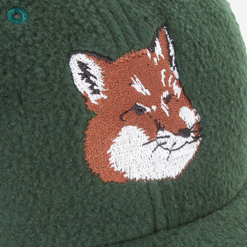 Kitsune Fox Head 6P Cap - Dark Green | Garmentory