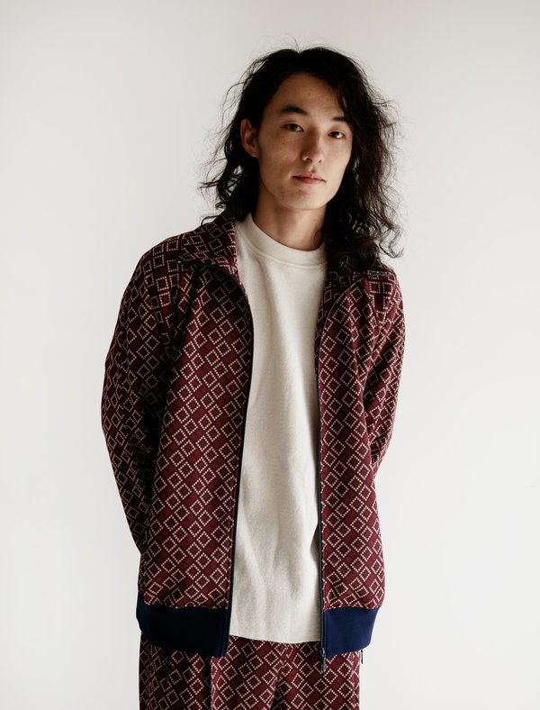Needles Poly Jacquard Track Jacket - Bordeaux | Garmentory