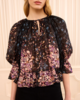Ulla Johnson Elise Short Sleeve Silk Blouse - Eclipse - Thumbnail 2