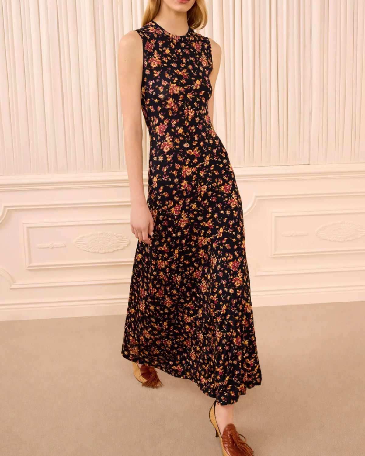 Ulla Johnson Orla Sleeveless Jersey Dress - Noir Floral - Image 2 of 5