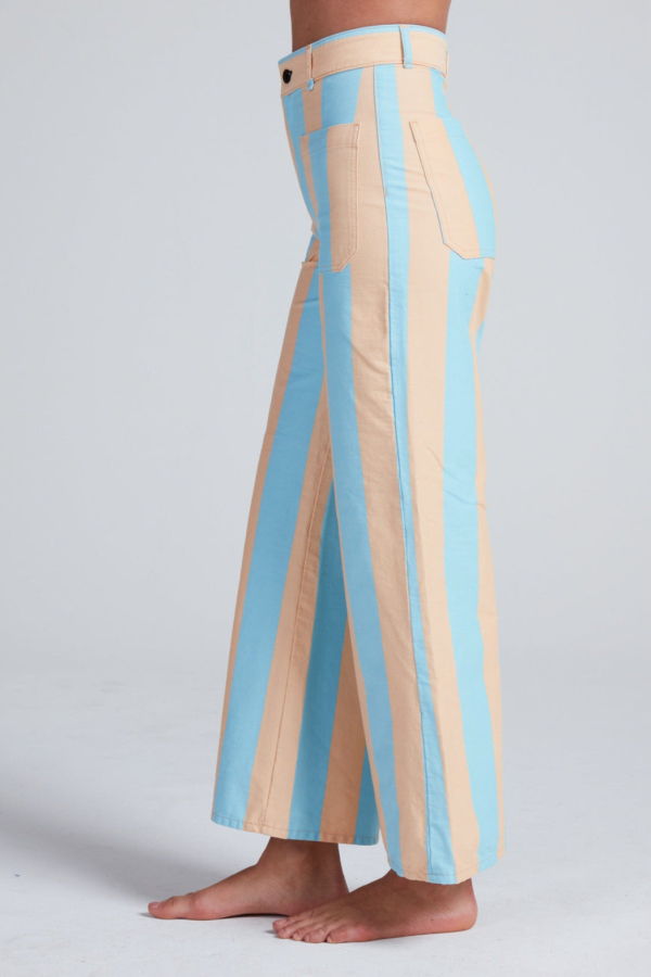 ASKK NY Cropped Sailor Palm Stripe Denim