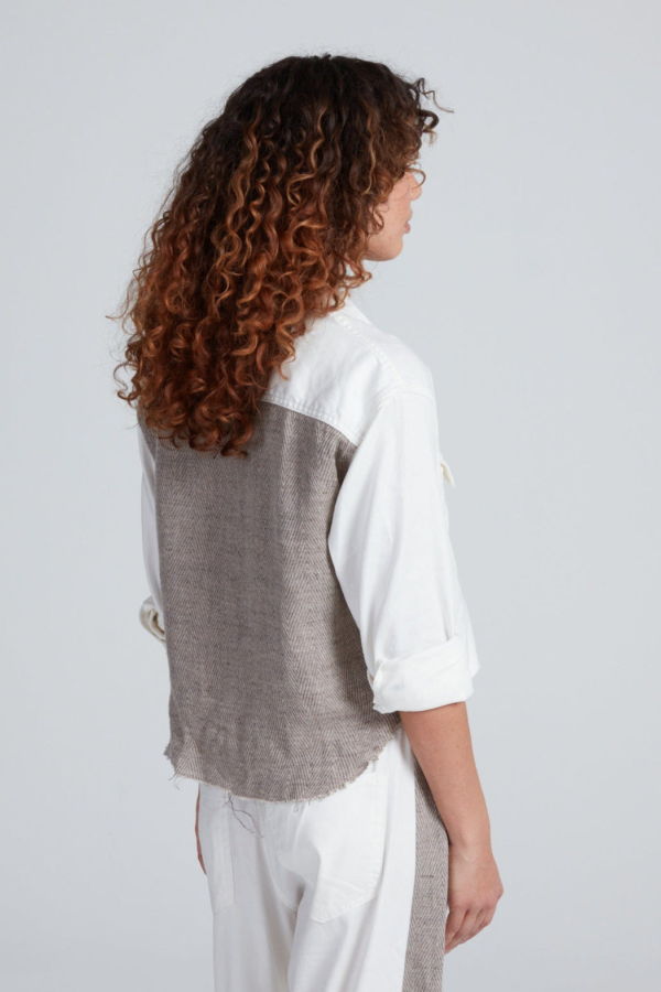 ASKK NY Crosby Herringbone Combo Top