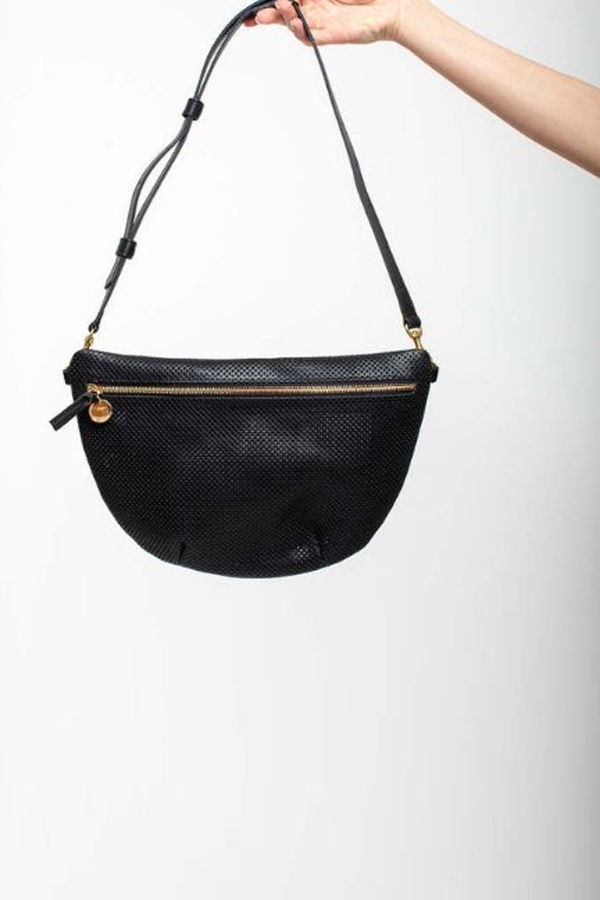 Clare V. Grande Fanny Perforated Bag - Black