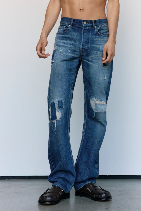 JW ANDERSON Dark Blue Denim Straight Leg Jeans