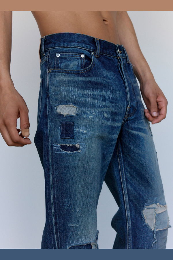 JW ANDERSON Dark Blue Denim Straight Leg Jeans