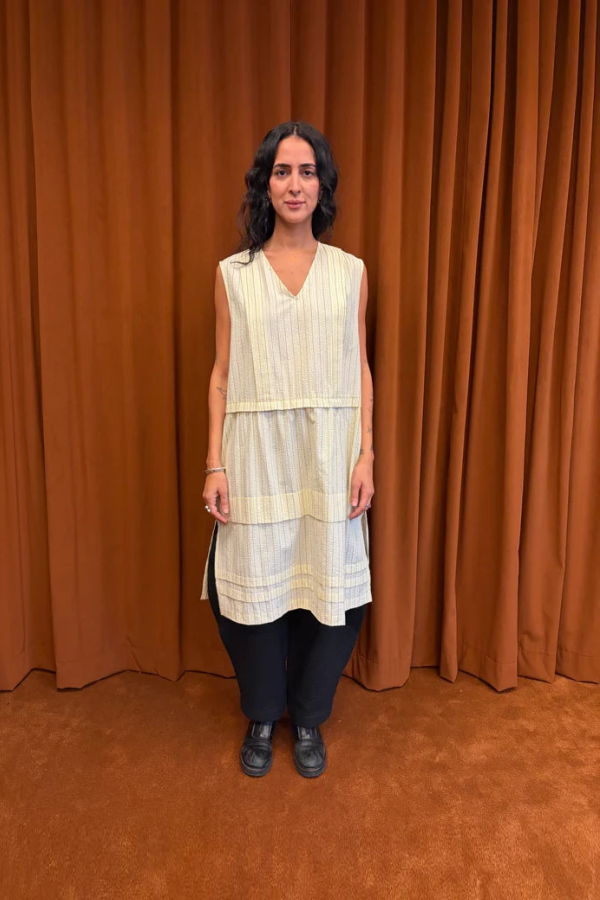 et Tigre Tuck Dress Seersucker