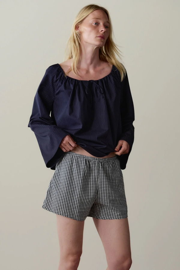 Donni. The Cotton Gingham Tap Short