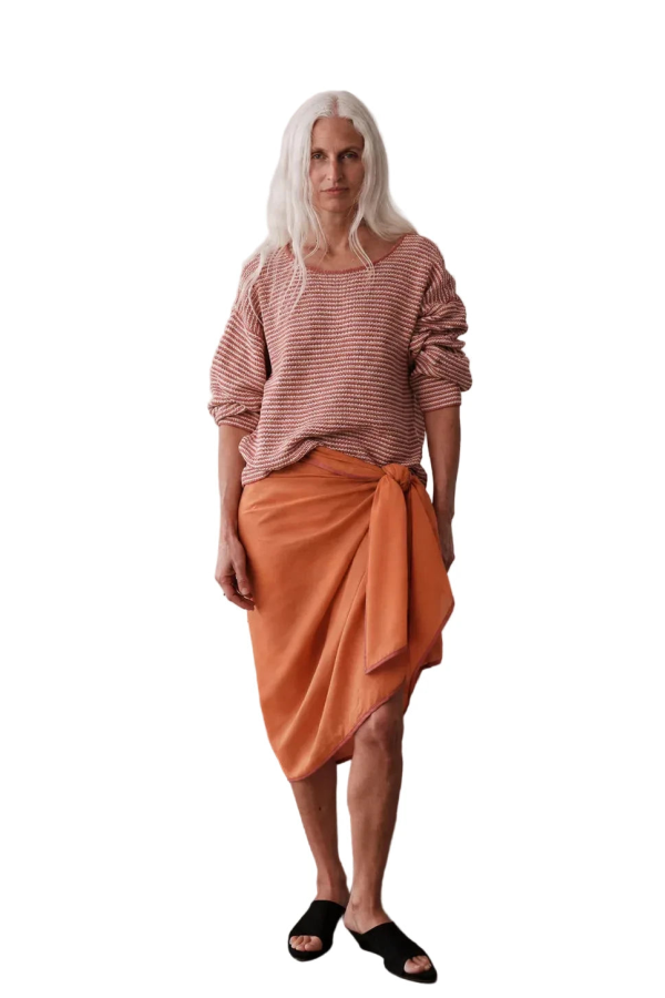Donni. Silk Cotton Sheer Pareo - Apricot