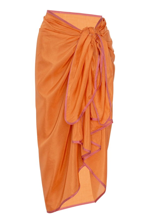 Donni. Silk Cotton Sheer Pareo - Apricot
