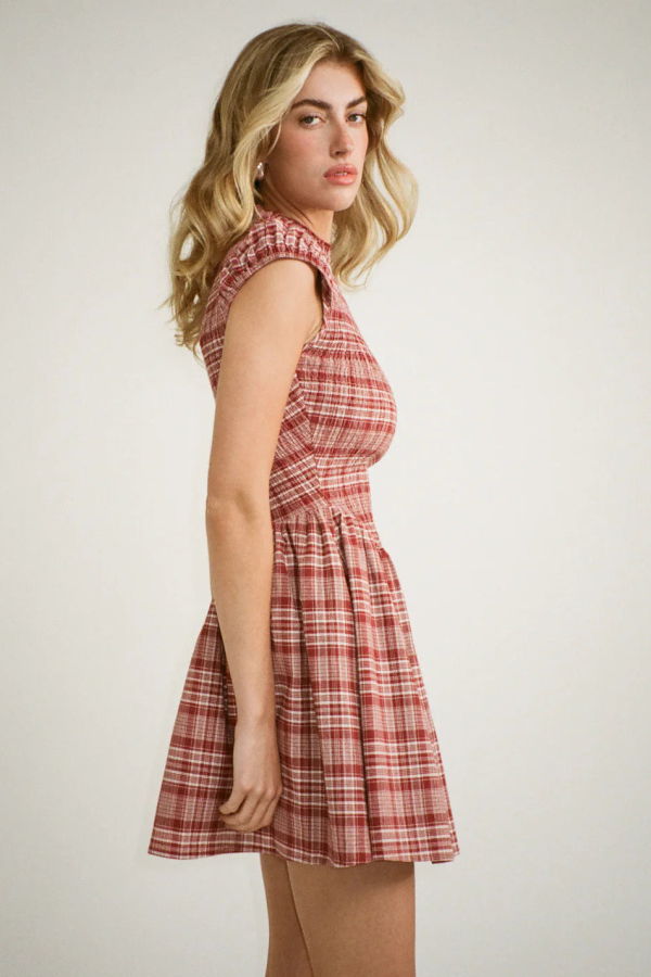 RUMORED Barclay Mini Dress - Juneberry Plaid