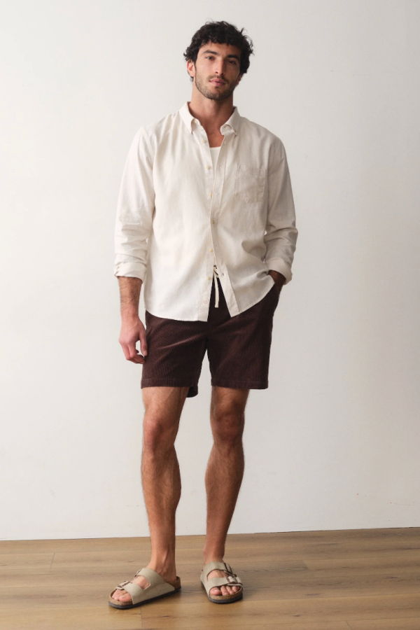 Marine Layer Saturday Corduroy Shorts - Dark Brown