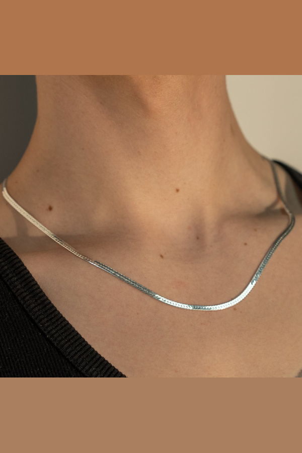 Milk & Rose Braided Flat Chain Necklace