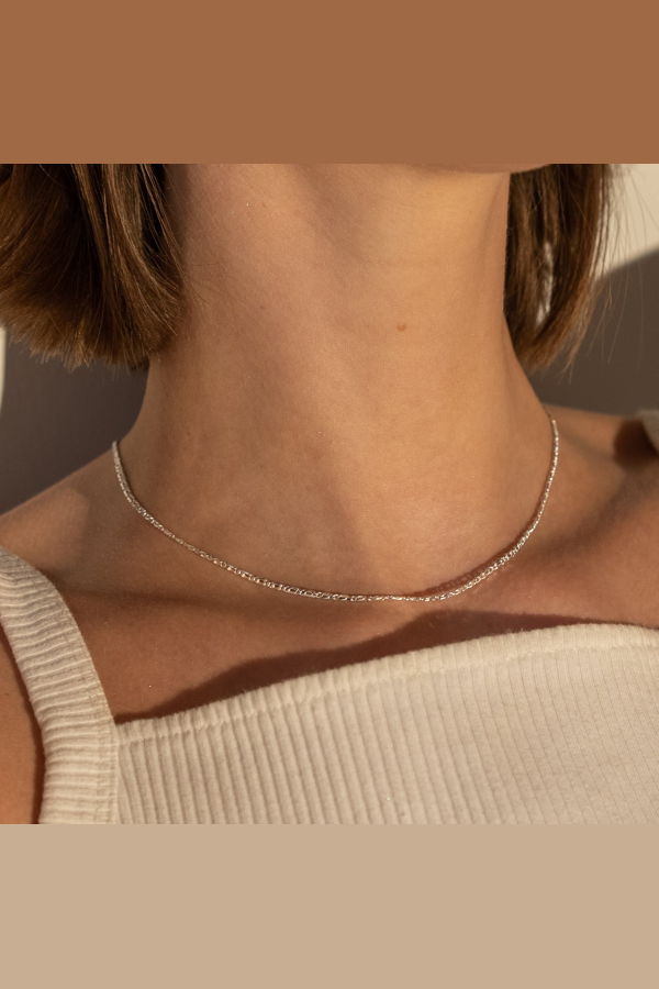 Milk & Rose Dainty Ivan Chain Necklace - Silver