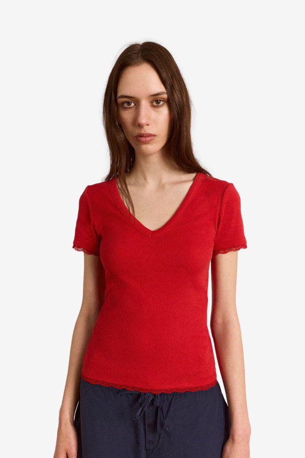 DAMSON MADDER Paige V-Neck Tee
