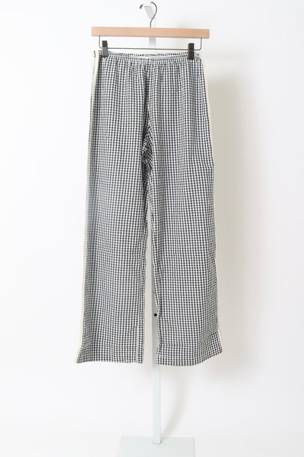 Donni. The Cotton Gingham Stripe Crop Pant