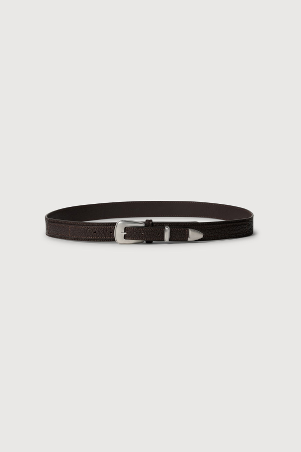Lemaire Minimal Western Belt - Dark Brown