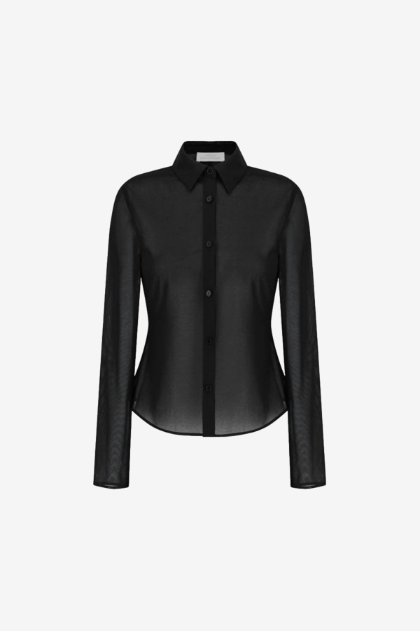AMOMENTO Sheer Slim Shirt