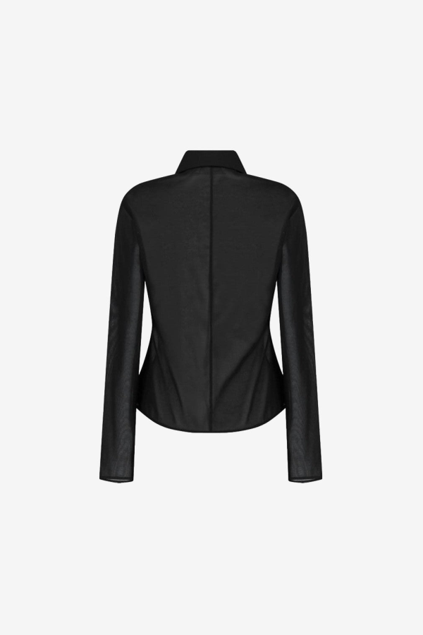 AMOMENTO Sheer Slim Shirt
