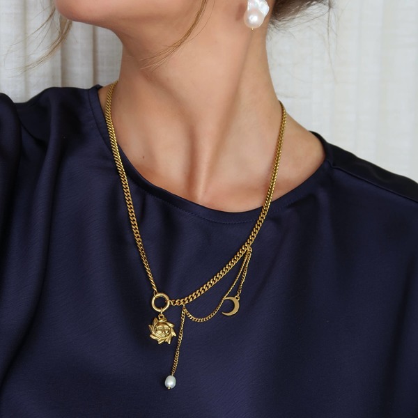 Namaste Jewelry Sun and Moon Necklace