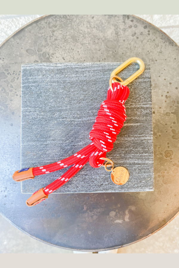 Clare V. Barrel Knot Fob - Red