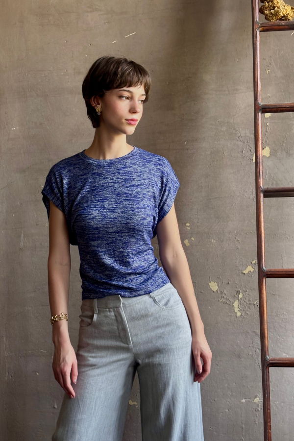 Proenza Schouler Reeva Tee Marled Jersey Top