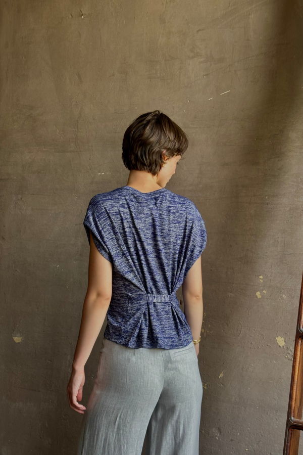 Proenza Schouler Reeva Tee Marled Jersey Top