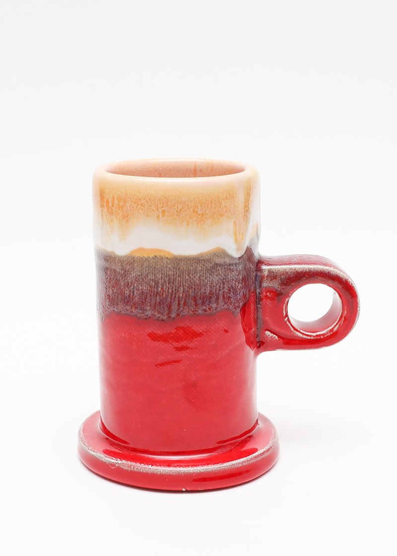 Echo Park Pottery Tall Dipped Mug - Red/Yellow | Garmentory