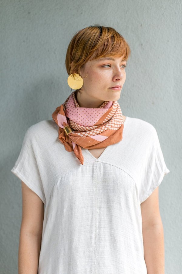 Block Shop Textiles Bernadette Square Scarf - Sienna 