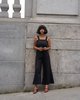 Wolcott : Takemoto Kate Cotton Jumpsuit - Black - Thumbnail 1