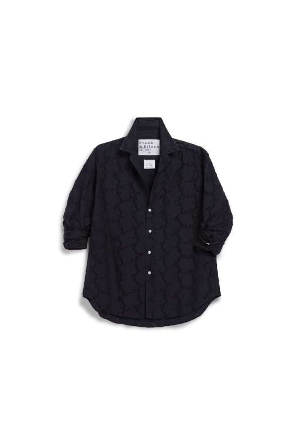 Frank & Eileen Eileen Relaxed Button-Up Shirt - Textured Black Flowers