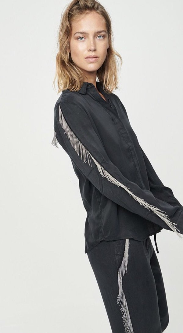 Zoe Karssen Fringe Detail Woven Shirt