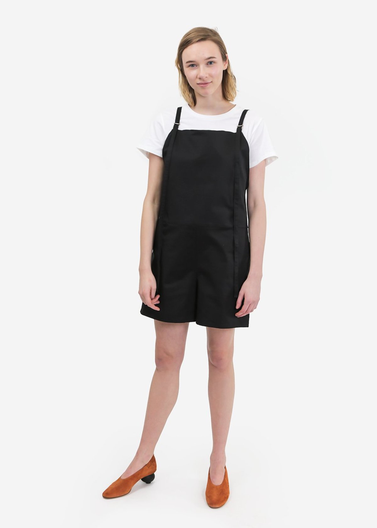 Baserange Canvas Short Strap Overalls - BLACK | Garmentory