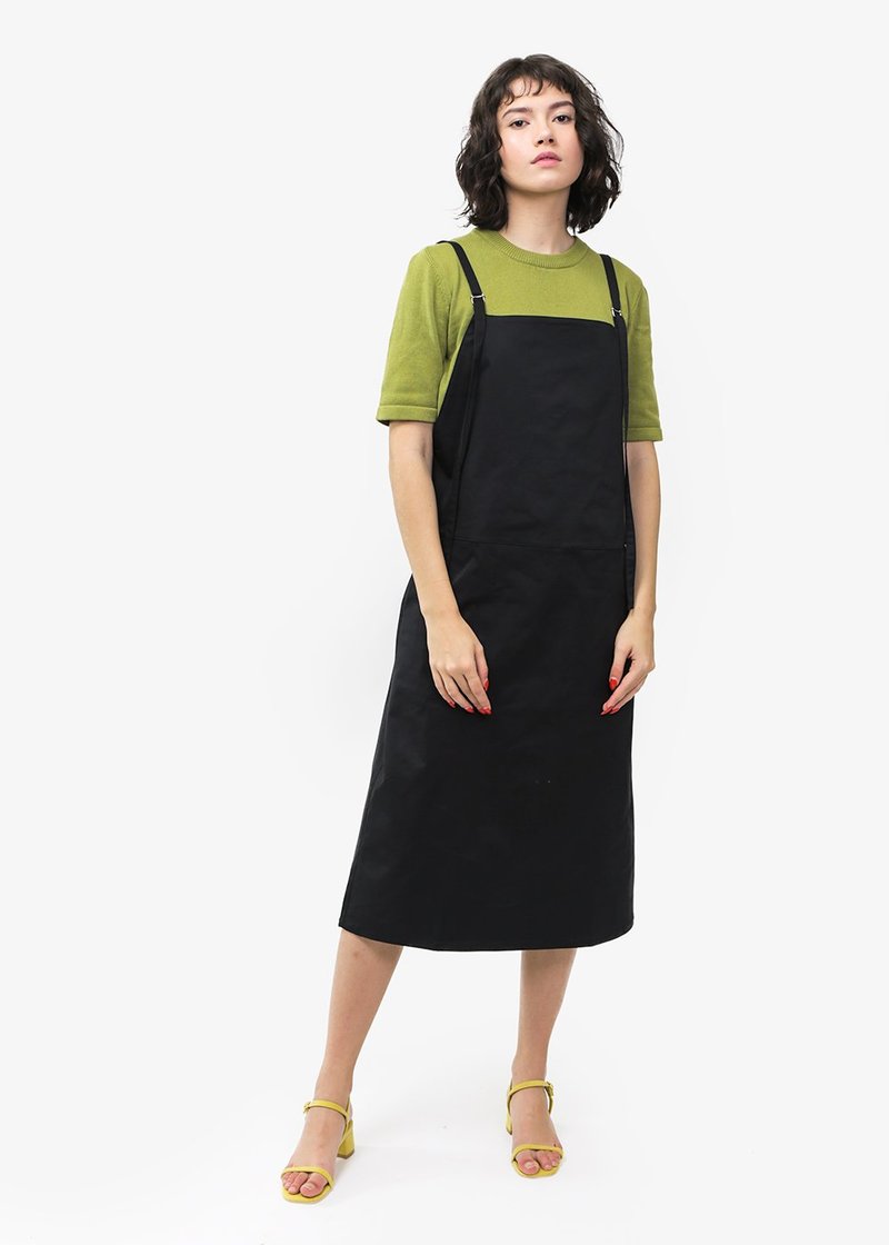 Baserange Canvas Overall Dress - BLACK | Garmentory Baserange Canvas Overall Dress - BLACK | Garmentory