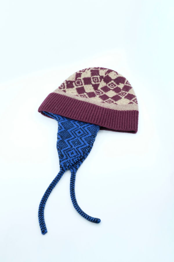 Dries Van Noten Bordeaux Jacquard Wool Marvin Hat