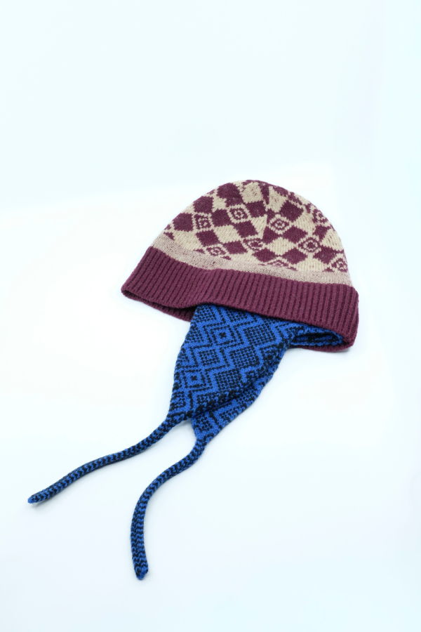 Dries Van Noten Bordeaux Jacquard Wool Marvin Hat