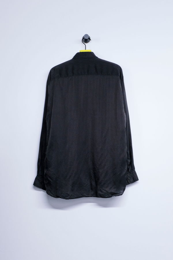 Dries Van Noten Stripe Cupro Croom Shirt - Dark Brown