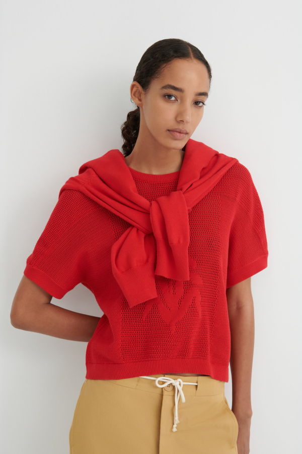 Kowtow Ariel Top - Poppy Red