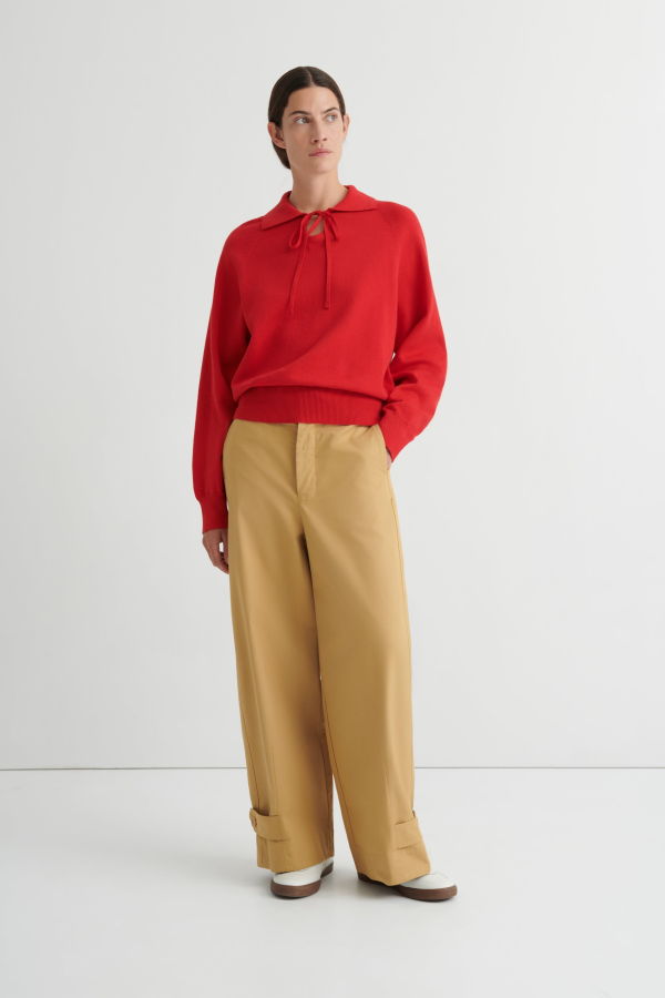 Kowtow Keyhole Jumper - Poppy Red