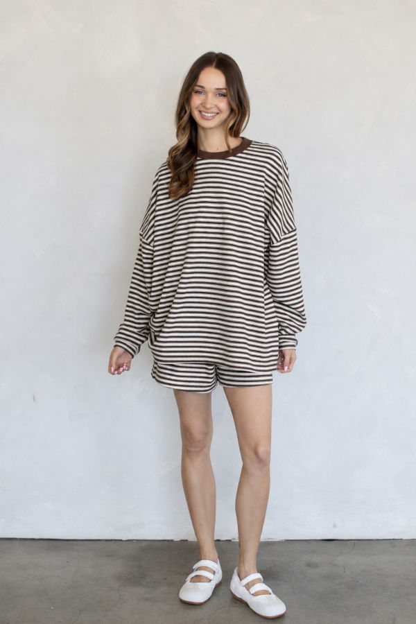 Azalea Frannie Stripe Lounge Set